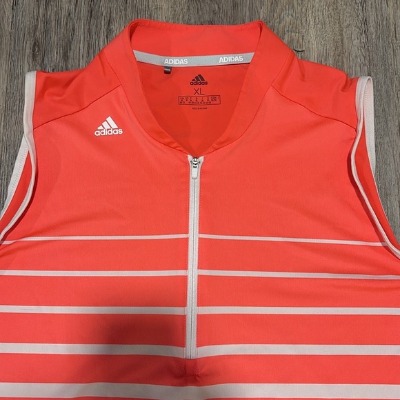 Adidas Women Golf ENGINEERED STRIPE SLEEVELESS POLO SHIRT - Picture 6 of 15